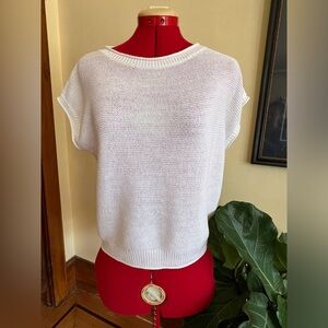 White cotton knit sleeveless light summer top